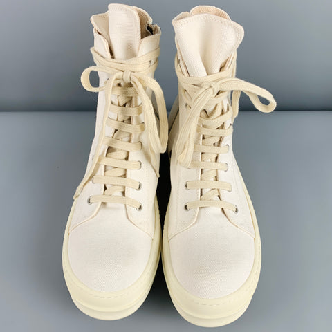 DRKSHDW Size 9 White Canvas High Top Sneakers