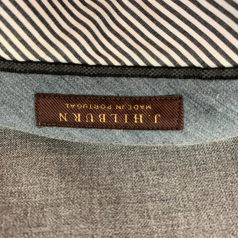 J.HILBURN Size 34 Grey Wool Flat Front Dress Pants