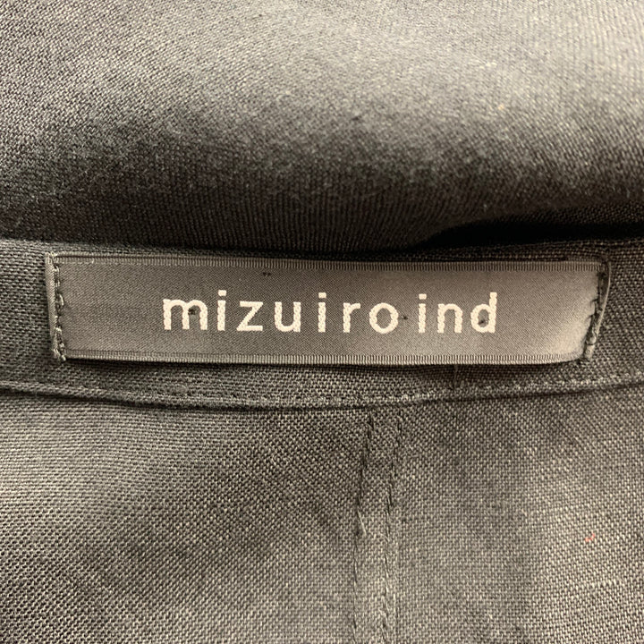 MIZUIRO IND Size One Size Black Linen / Rayon V-Neck Blouse