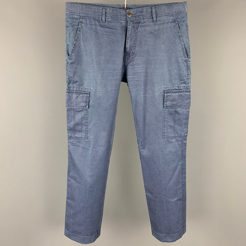 MIANI Size 30 Blue Cotton Cargo Pockets Casual Pants