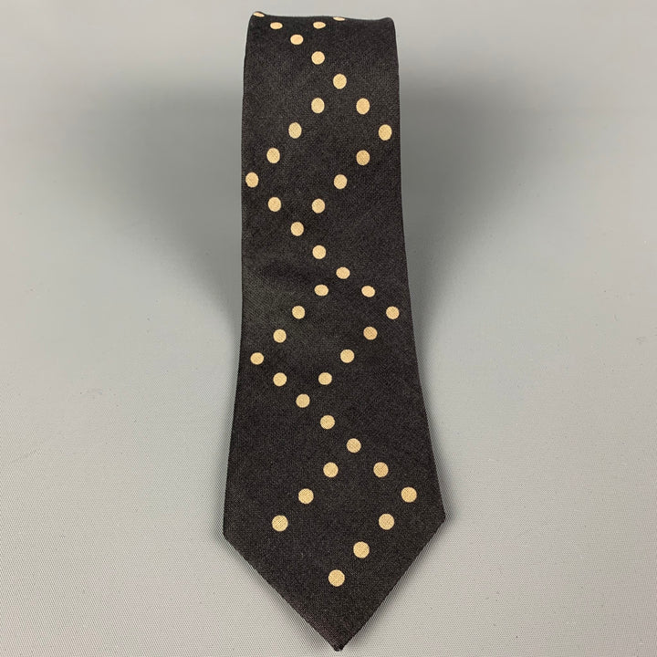 MATSUDA Black Cream Dots Linen Tie