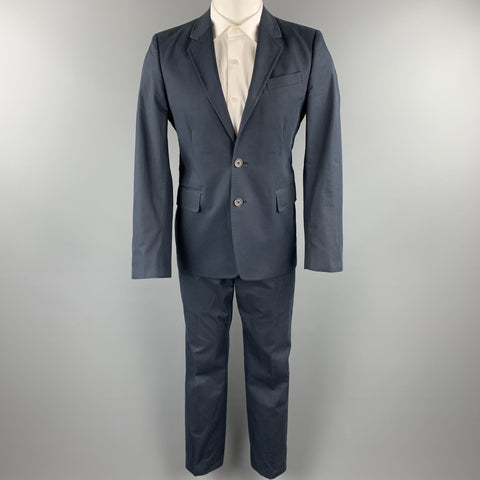 ANN DEMEULEMEESTER 38 Regular Navy Cotton Notch Lapel Suit