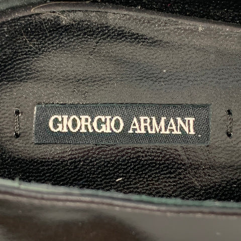 GIORGIO ARMANI Size 6 Black Pink Leather Beaded Lace Up Shoes