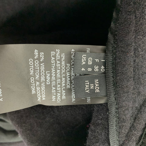 DEREK LAM Size 4 Black Acrylic Blend High Collar Coat