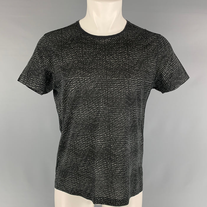 LOUIS VUITTON Talla M Camiseta con cuello redondo y estampado gris negro