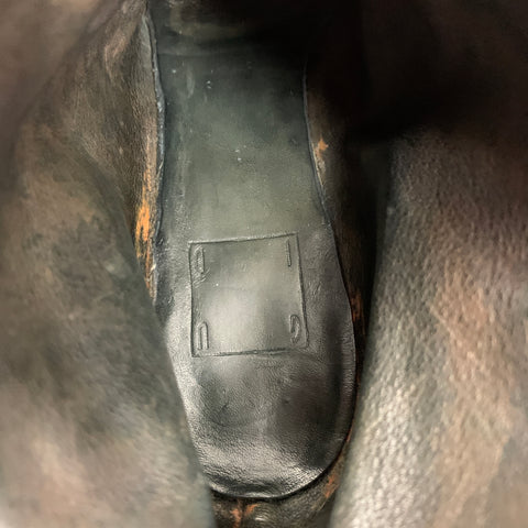 GUIDI Size 8 Black Suede Leather Ankle Boots