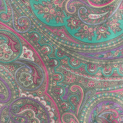 ERMENEGILDO ZEGNA Pink Multi-Color Paisley Silk Pocket Square