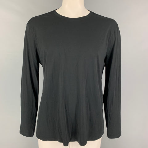 HELMUT LANG Size XXL Black Cotton Modal Crew-Neck T-shirt