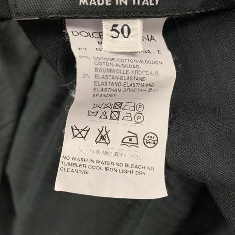 DOLCE & GABBANA Size 34 Black Cotton Zip Fly Dress Pants