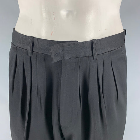 KENZO Size L Black Wool Cropped Suit