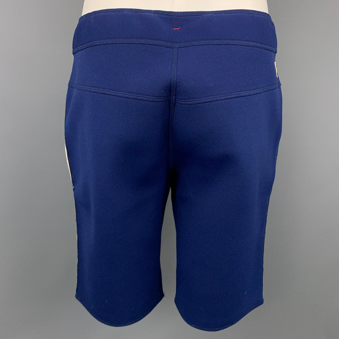 MONCLER Size L Blue Nylon / Cotton Zip Fly Shorts