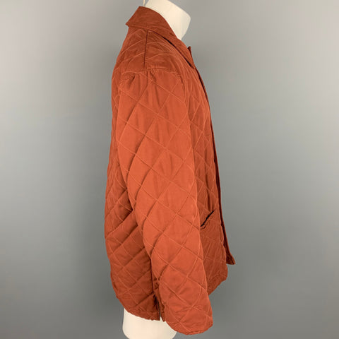 HOLLAND & HOLLAND Size S Rust Quilted Polyester Snaps Coat