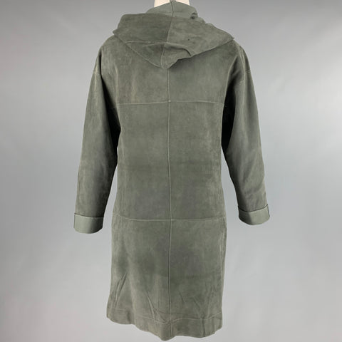 BOTTEGA GIOTTI Size XS Grey Leather Suede Reversible Coat