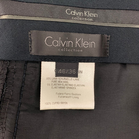 CALVIN KLEIN COLLECTION Size 36 Black Sparkle Wool Peak Lapel Tuxedo