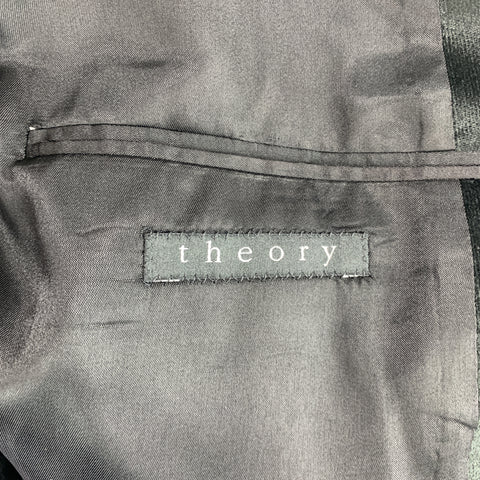 THEORY Size 40 Regular Black Velvet Notch Lapel Patch Pocket Sport Coat