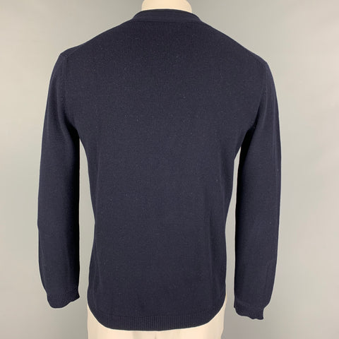 PRADA Size M Navy Wool Cashmere Buttoned Cardigan