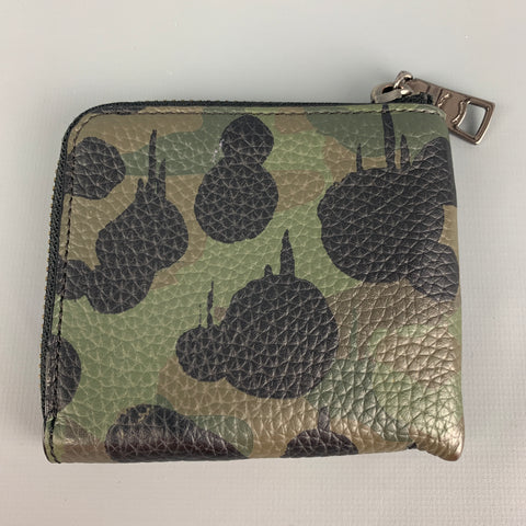COACH Green Black Camouflage Leather Wallet