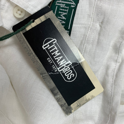 GITMAN VINTAGE Size L White Linen Button Down Long Sleeve Shirt