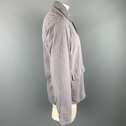 THE LOST EXPLORER Size L Gray Textured Organic Cotton Long Sleeve Shirt