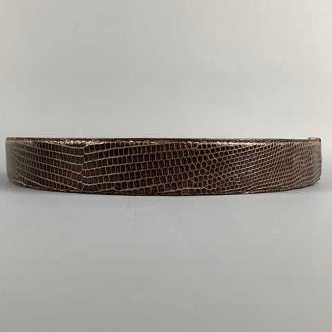 VAN AMBURG Correa para cinturón de piel de lagarto marrón