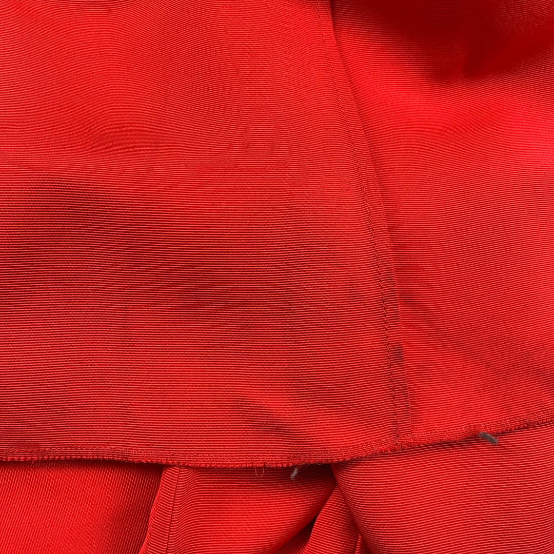 VALENTINO Talla 6 Pantalones casuales con cordón texturizado de seda viscosa roja