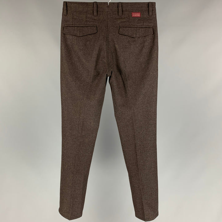 TWISTED Size 28 Brown Wool Button Fly Dress Pants