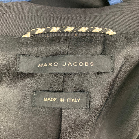 MARC JACOBS Size 44 Black Blue Wool Notch Lapel Sport Coat