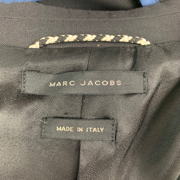 MARC JACOBS Size 44 Black Blue Wool Notch Lapel Sport Coat
