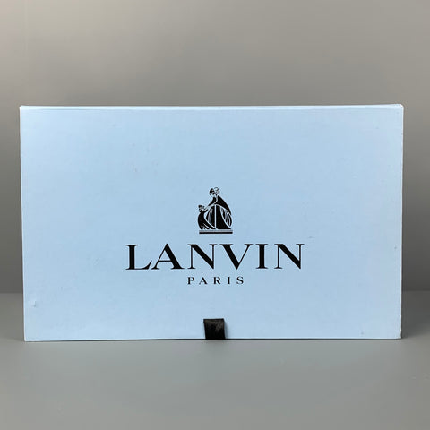 LANVIN Size 6.5 Navy Patent Leather Ballet Flats
