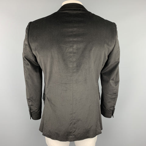 Z ZEGNA Size 40 Black Velvet Notch Lapel Sport Coat