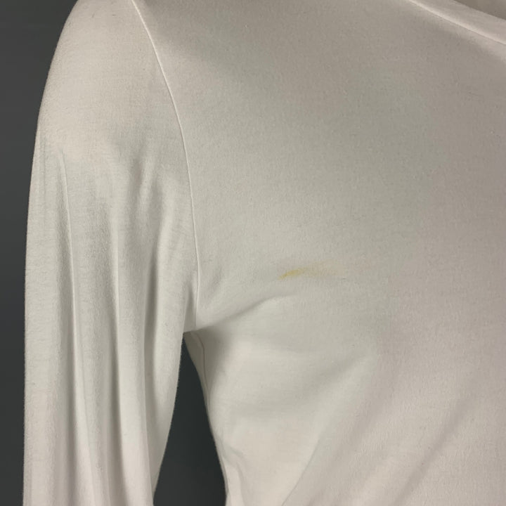 NICE COLLECTIVE Size XL White Solid Cotton Crew-Neck T-shirt