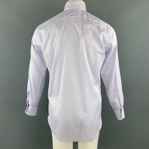 TOM FORD Size M Lavender Stripe Cotton Spread Collar Button Up Long Sleeve Shirt