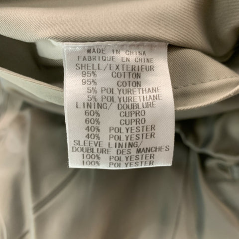 THEORY Chest Size 42 Regular Khaki Solid Cotton Blend Notch Lapel Sport Coat