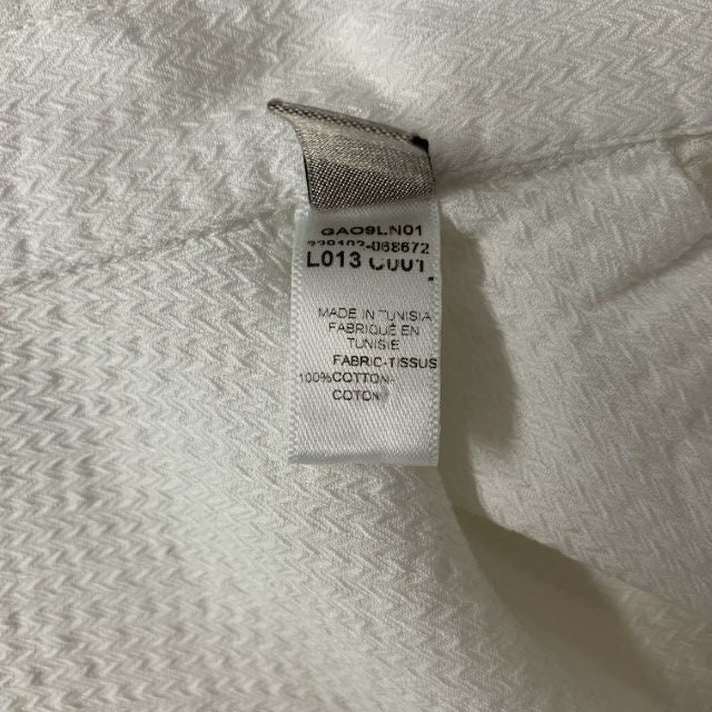 ARMANI COLLEZIONI Size XL White Textured Cotton Button Up Long Sleeve Shirt