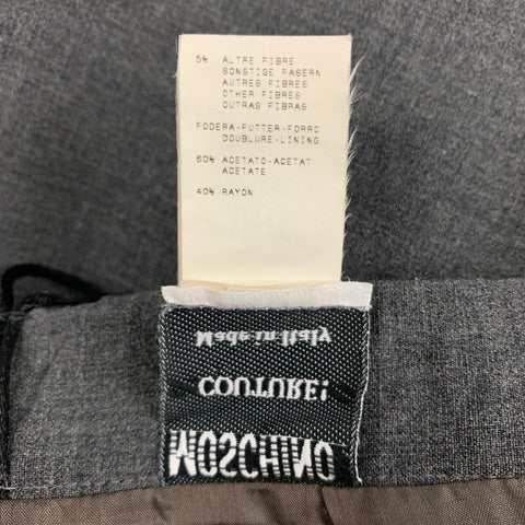 MOSCHINO COUTURE Taille 6 Jupe mi-mollet en laine grise polyamide chiné
