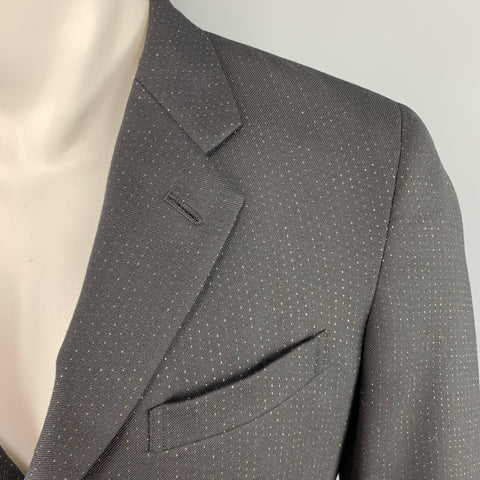 COMME des GARCONS HOMME PLUS Taille M Veste courte en laine noire métallisée