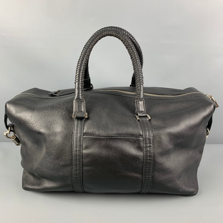 KENNETH COLE Black Leather Duffle Bag