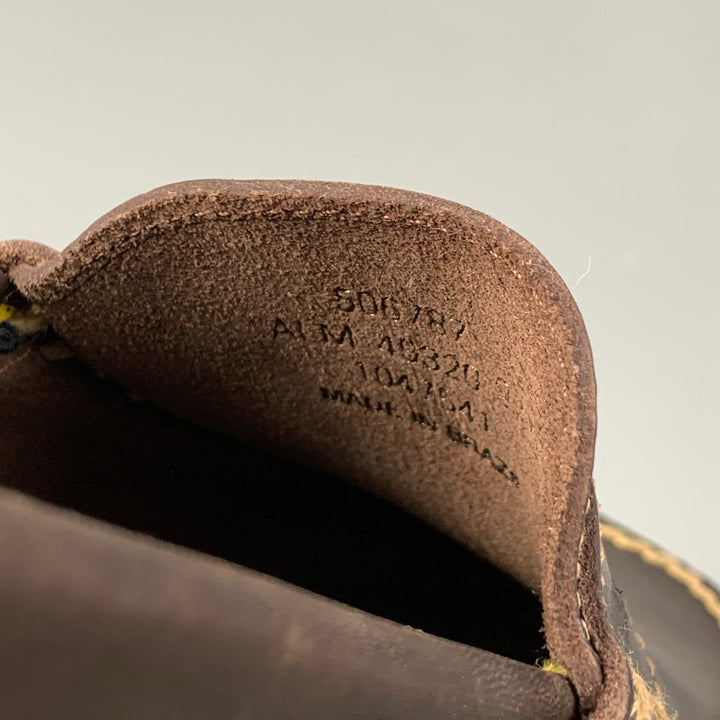RALPH LAUREN Size 9.5 Dark Brown Contrast Stitch Leather Penny Loafers