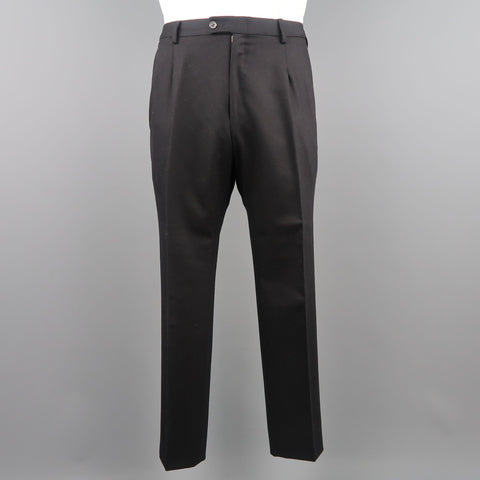 YVES SAINT LAURENT Rive Gauche 42 Regular Black Wool Felt Notch Lapel Suit
