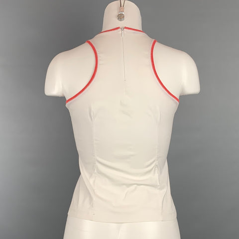 BRUNELLO CUCINELLI Taille S Haut décontracté en coton mélangé blanc et rouge