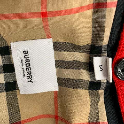 BURBERRY LONDON Size 40 Black Red Mixed Fabrics Cotton Coat
