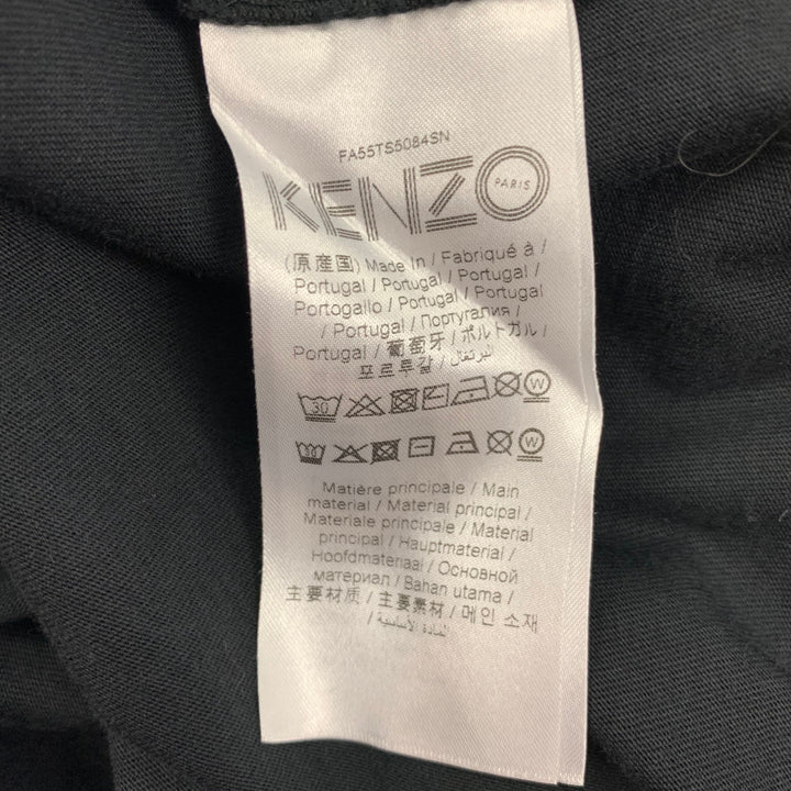 KENZO Size S Black Multi-Color Sea Lily Cotton Oversized T-shirt