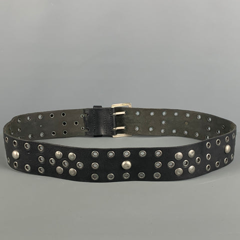DSQUARED2 Size M Black Sudded Leather Belt