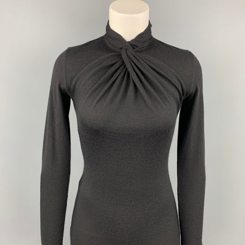 RALPH LAUREN Taille S Robe col montant en cachemire tricoté noir