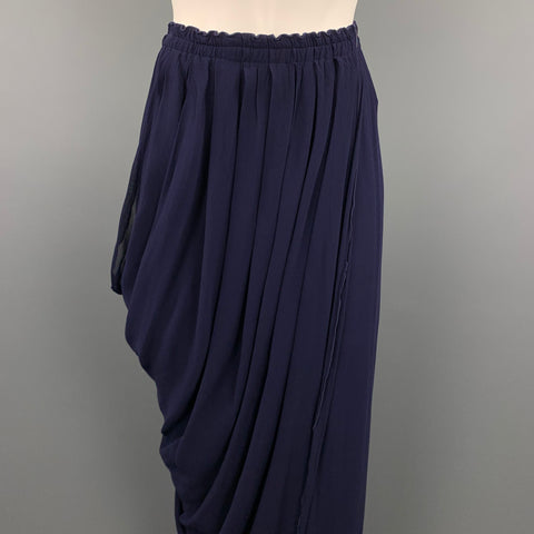 BETH SCHAEFFER Taille S Jupe asymétrique en rayonne plissée marine
