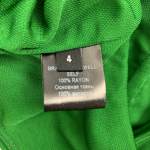 BRANDON MAXWELL Talla 4 Top bandeau de rayón verde bosque