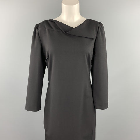 ARMANI COLLEZIONI Taille 8 Robe droite en laine noire mélangée