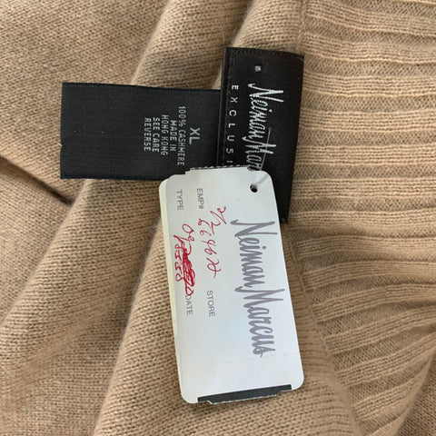NEIMAN MARCUS  Size XL Black Knitted Cashmere Zip Up Khaki Jacket