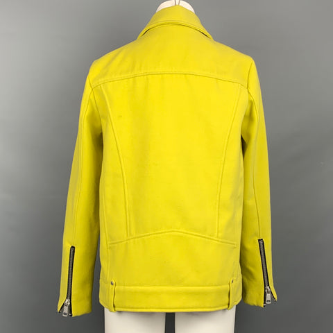 AVEC LES FILLES Taille S Veste motard en mélange de polyester jaune