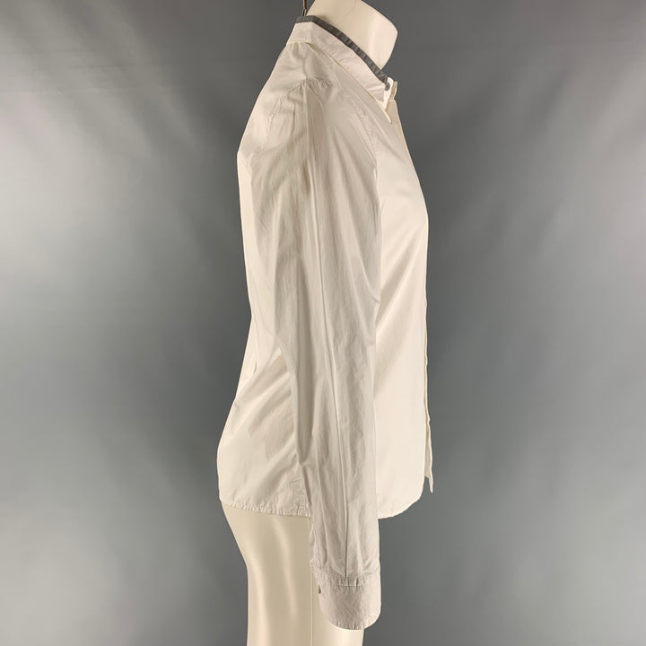 3.1 PHILLIP LIM Size S White Solid Cotton Button Up  Long Sleeve Shirt
